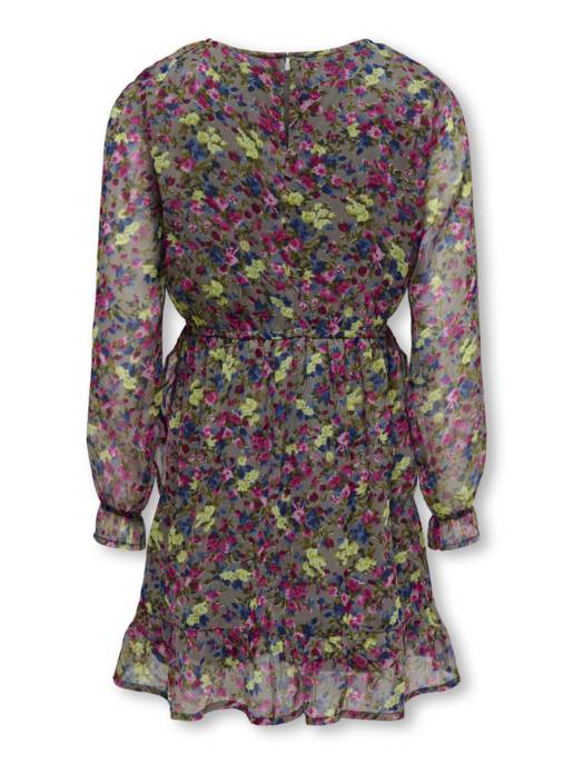 KIDS ONLY KOGRACHEL L/S AOP DRESS PTM