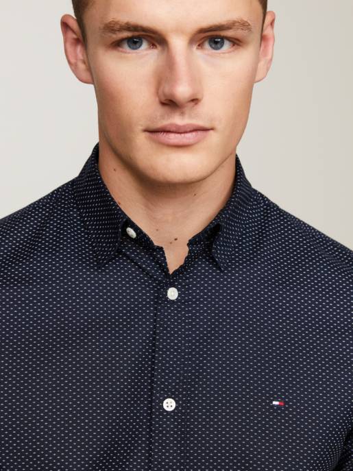 Tommy Hilfiger Kurzarm-Hemd "Natural Soft Mini Print