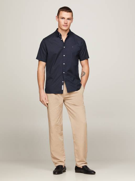 Tommy Hilfiger Kurzarm-Hemd "Natural Soft Mini Print
