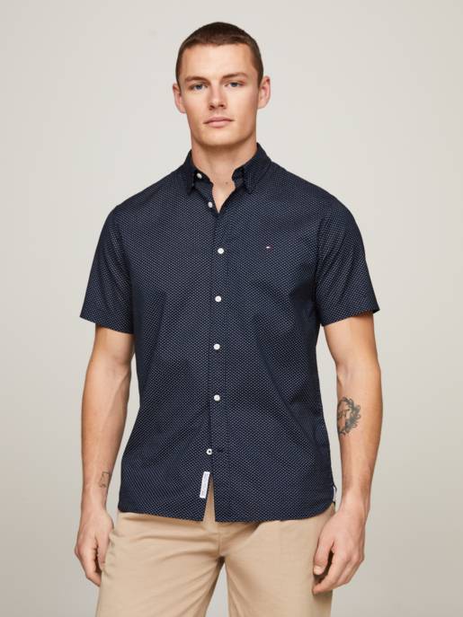 Tommy Hilfiger Kurzarm-Hemd "Natural Soft Mini Print