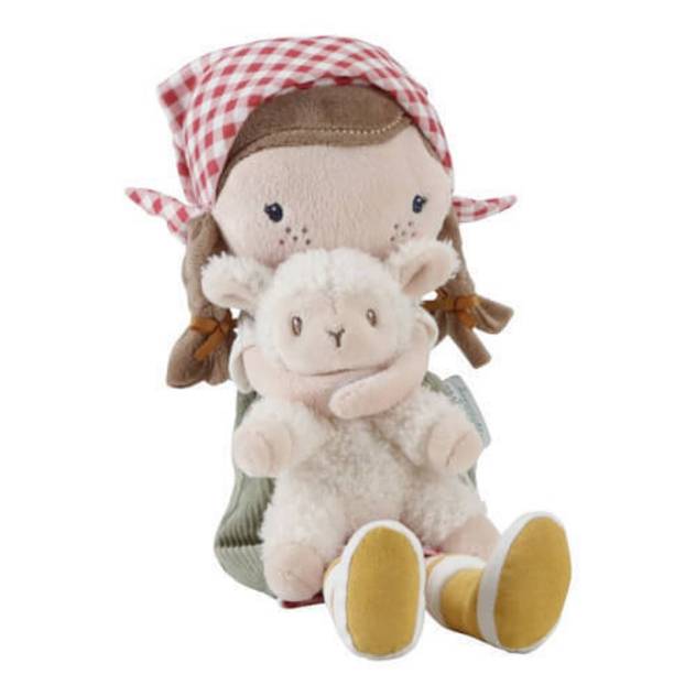 LITTLE DUTCH Kuschelpuppe Farmer Rosa Mit Schaf 35cm