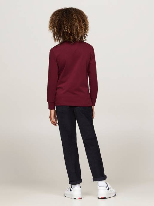 Tommy Hilfiger Langarmshirt Mit Gestickten Flaggenmotiven