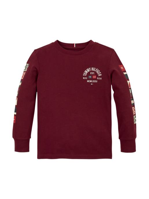 Tommy Hilfiger Langarmshirt Mit Gestickten Flaggenmotiven