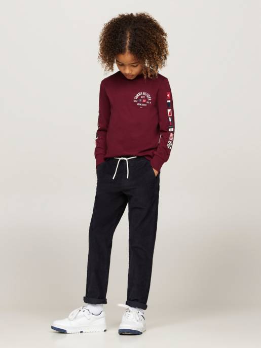 Tommy Hilfiger Langarmshirt Mit Gestickten Flaggenmotiven