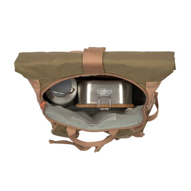 LÄSSIG Mini Rolltop Backpack Nature Hazelnut