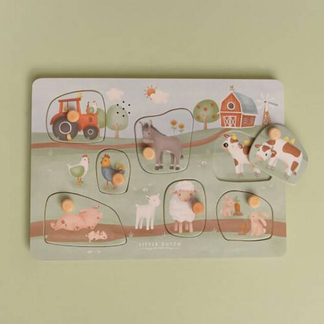 LITTLE DUTCH Sound-Greif-Puzzle Little Farm FSC