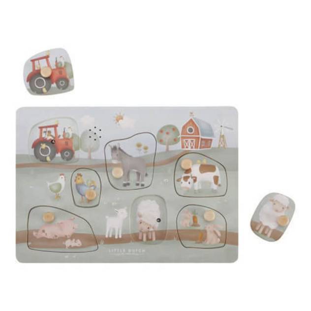 LITTLE DUTCH Sound-Greif-Puzzle Little Farm FSC