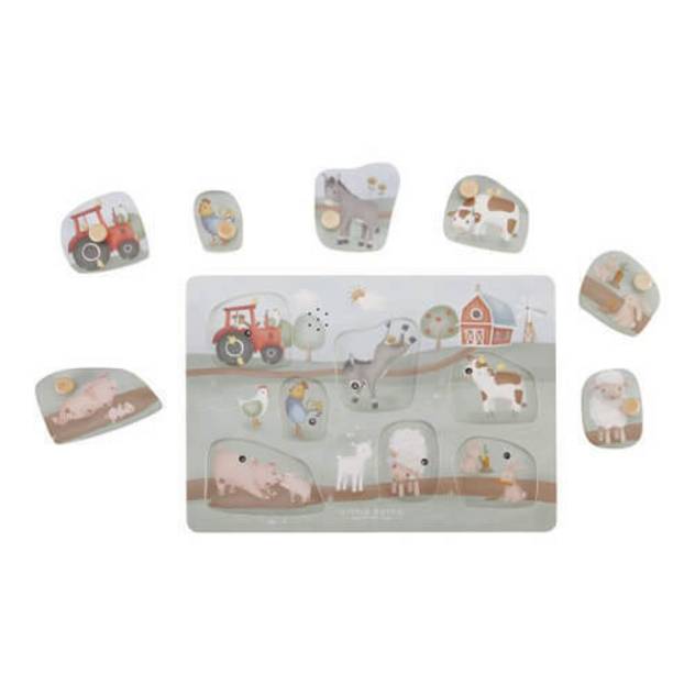 LITTLE DUTCH Sound-Greif-Puzzle Little Farm FSC