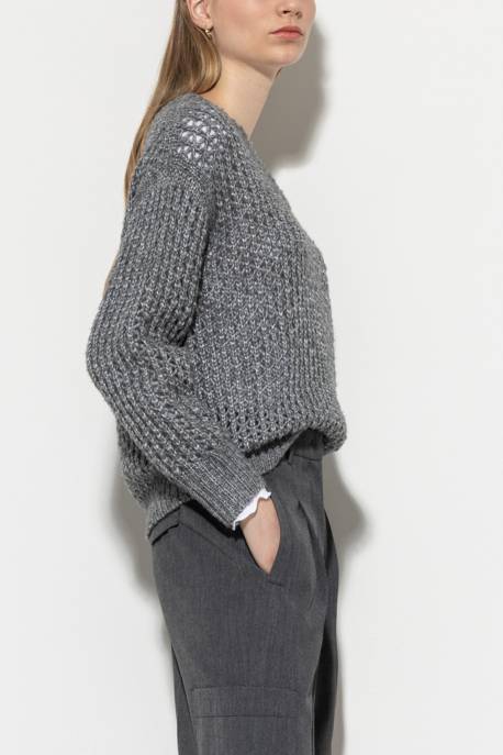 LUISA CERANO V-Pullover In Netz-Struktur