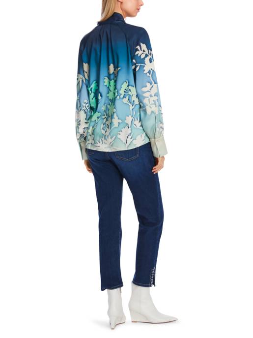 MARC CAIN Bluse Mit Floralem Silhouetten-Motiv