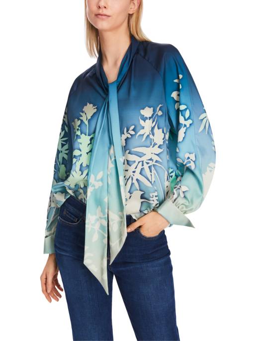 MARC CAIN Bluse Mit Floralem Silhouetten-Motiv