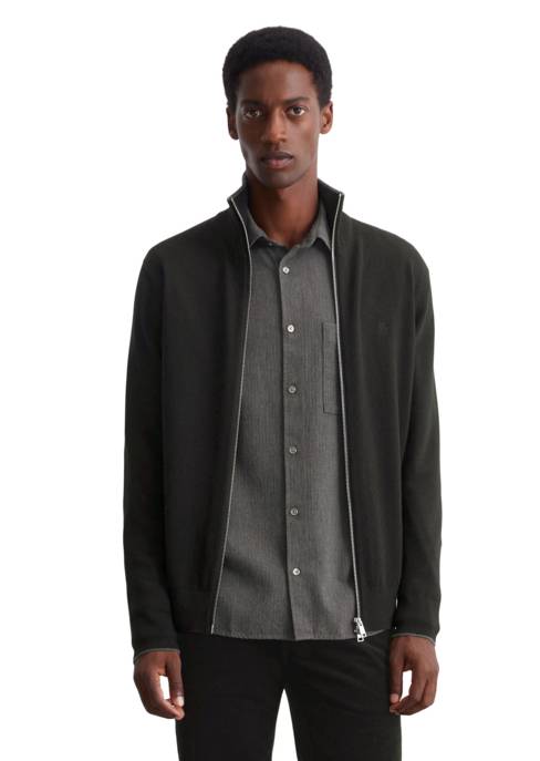 Marc O'Polo Zipped Cardigan With Stand Up Colla