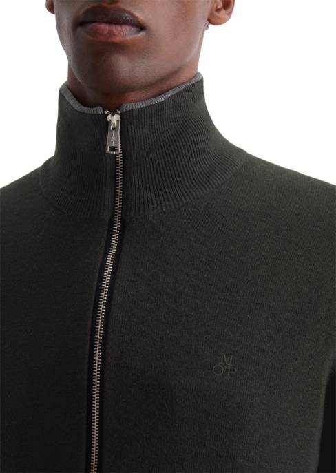 Marc O'Polo Zipped Cardigan With Stand Up Colla