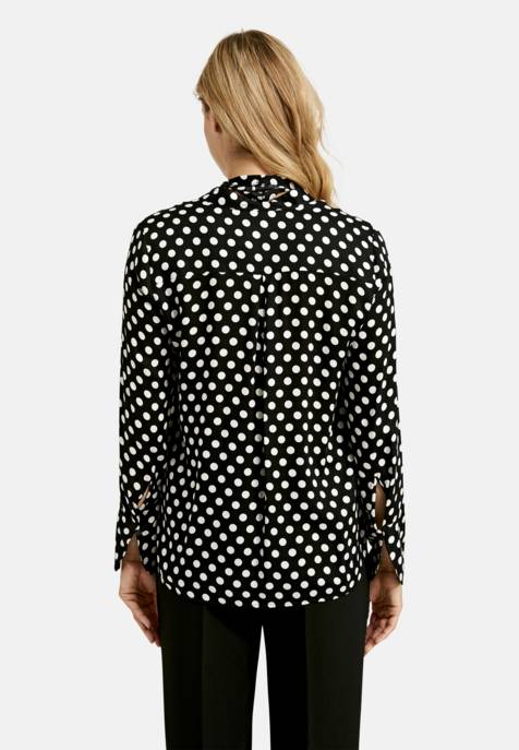 MILANO ITALY BLOUSE W BOW TIE SCARF AE PLACKET A