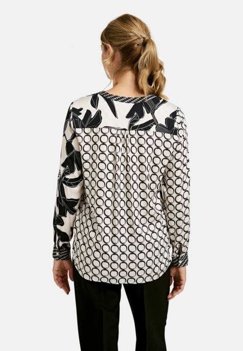 MILANO ITALY BLOUSE W ROUNDNECK AE PLACKET