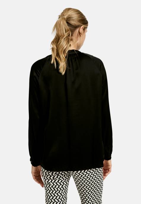 MILANO ITALY BLOUSE W STAND UP COLLAR W RUFFLES