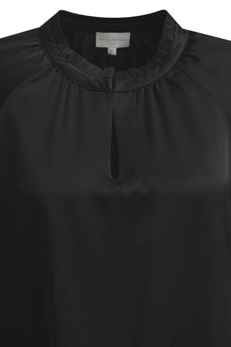 MILANO ITALY BLOUSE W STAND UP COLLAR W RUFFLES