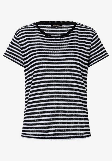 More & More Ajour-Jersey Shirt with Stripes