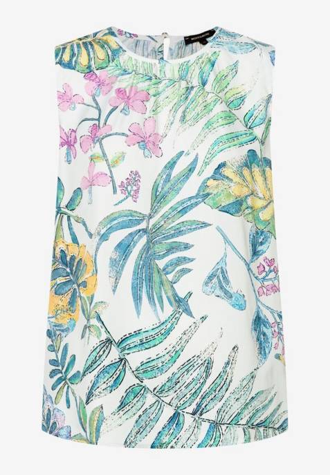 More & More Satin Print Blouse Top