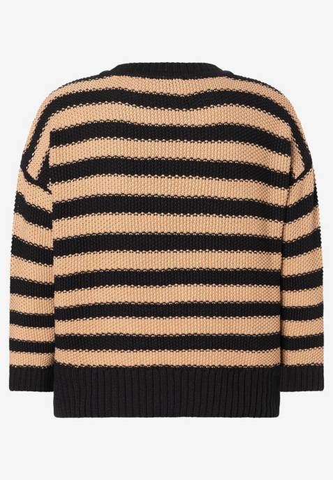 More & More Striped Pullover With U-Neck