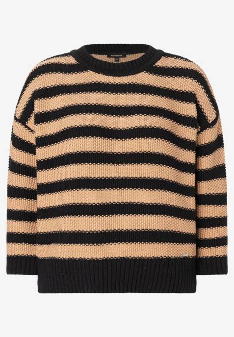 More & More Striped Pullover with U-Neck