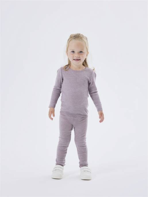 name it NMFWANG WOOL NEDDLE LEGGING SOLID NOOS