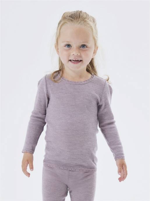 Name It NMFWANG WOOL NEEDLE LS TOP SOLID NOOS