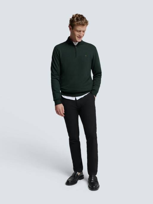 No Excess Pullover Half Zip 2 Coloured Melange