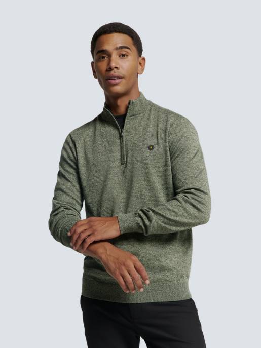 No Excess Pullover Half Zip 2 Coloured Melange