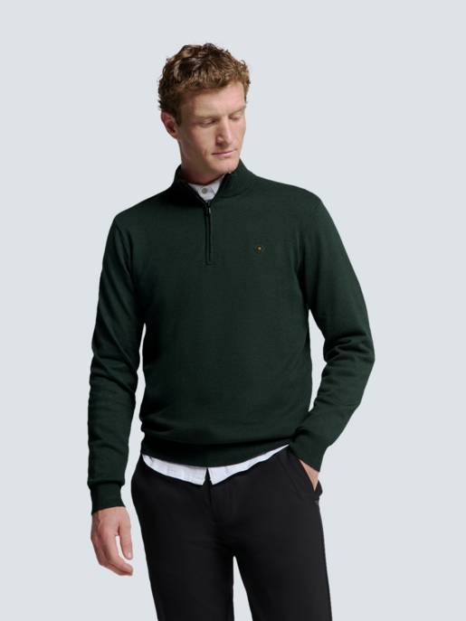 No Excess Pullover Half Zip 2 Coloured Melange