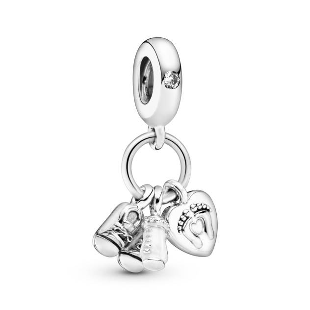 PANDORA Nuckelflasche und Babyschuhe Charm-Anhänger
