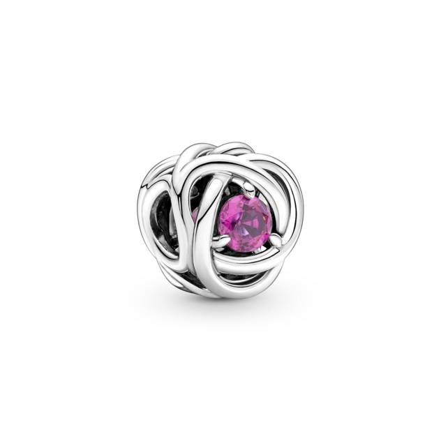 PANDORA Oktober Geburtsstein Rosafarbener Ewigkeitskreis Charm