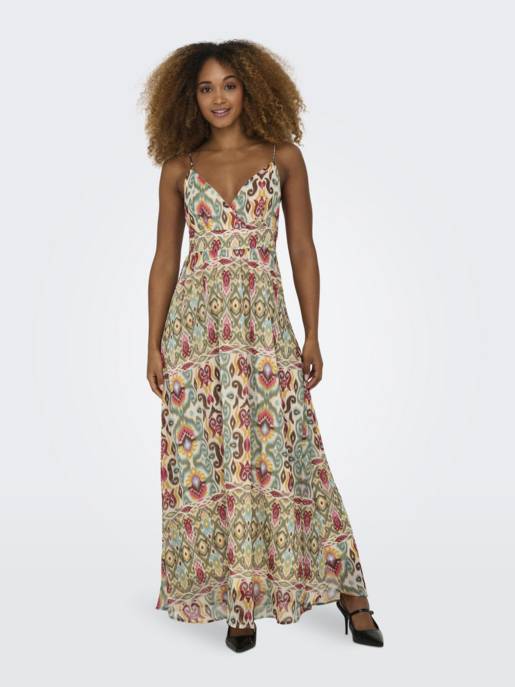 ONLY ONLASTA LIFE STRAP VNECK ANKEL DRESS PTM