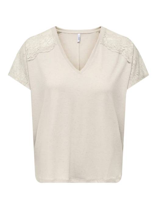 ONLY ONLAUGUSTA LIFE S/S LACE MIX TOP JRS