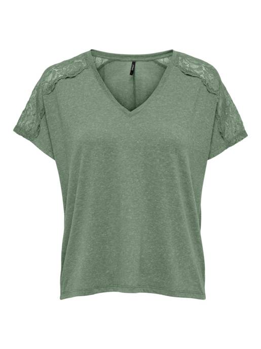 ONLY ONLAUGUSTA LIFE S/S LACE MIX TOP JRS