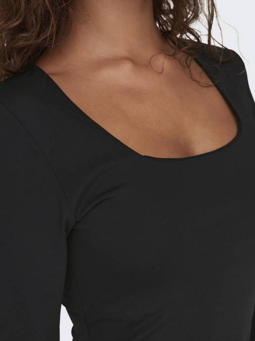 ONLY ONLEA L/S 2-WAY DEEP NECK TOP JRS NOOS