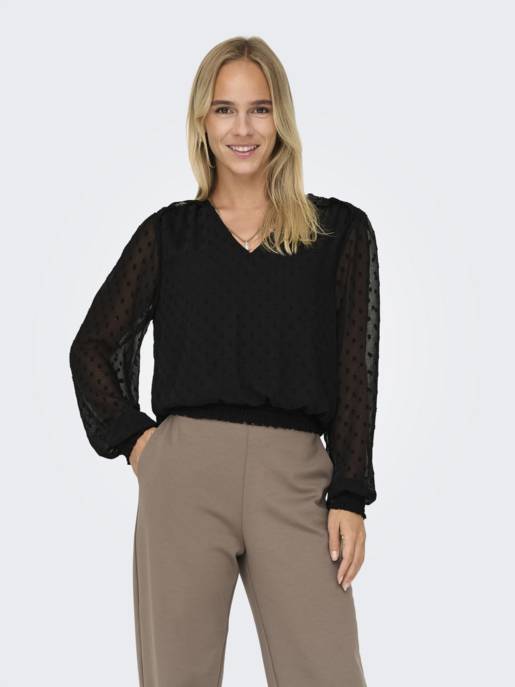 ONLY ONLELMIRA LIFE NEW DOBBY L/S TOP WV