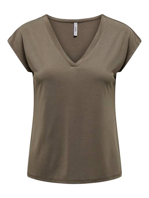 ONLY ONLFREE S/S MODAL V-NECK TOP JRS NO