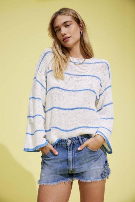 ONLY ONLGEENA 7/8 STRIPE O-NECK KNT