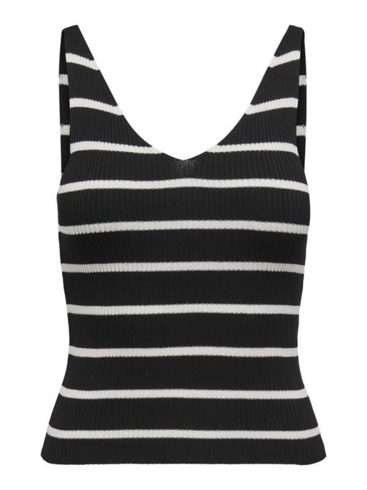 ONLY ONLMEDDI SL STRIPE V-NECK KNT