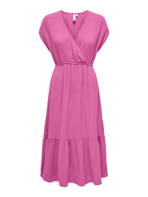 ONLY ONLTHYRA LIFE SS FAKE WRAP MID DRES