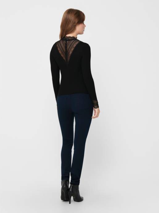 ONLY ONLTILDE L/S HIGH NECK LACE TOP JRS