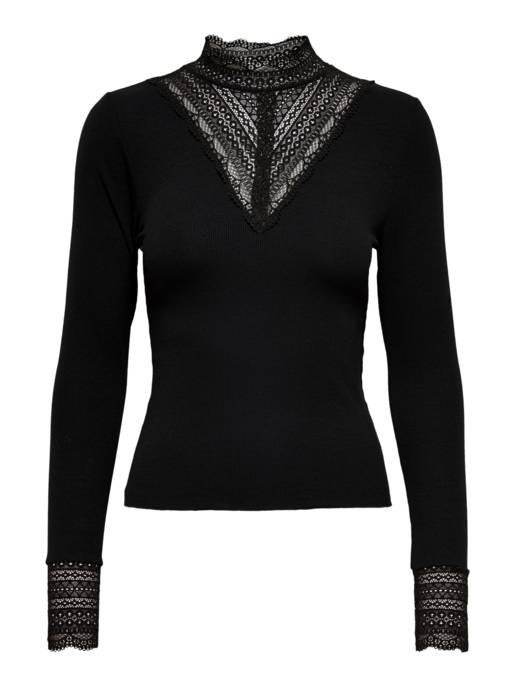 ONLY ONLTILDE L/S HIGH NECK LACE TOP JRS