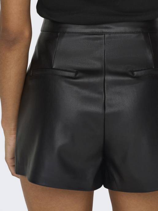 ONLY ONLTRICIA FAUX LEATHER SHORTS OTW N