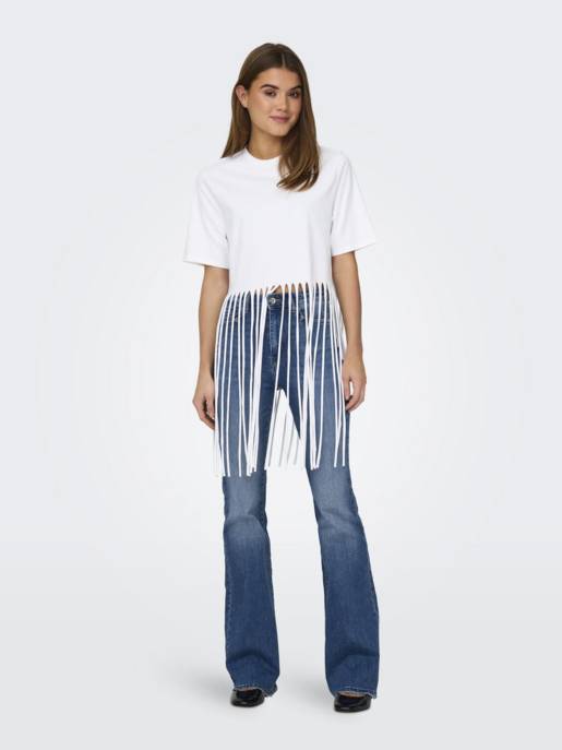 ONLY ONLZINNA S/S FRINGE TOP BOX JRS