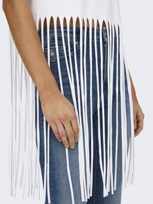 ONLY ONLZINNA S/S FRINGE TOP BOX JRS