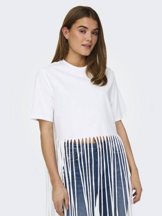 ONLY ONLZINNA S/S FRINGE TOP BOX JRS