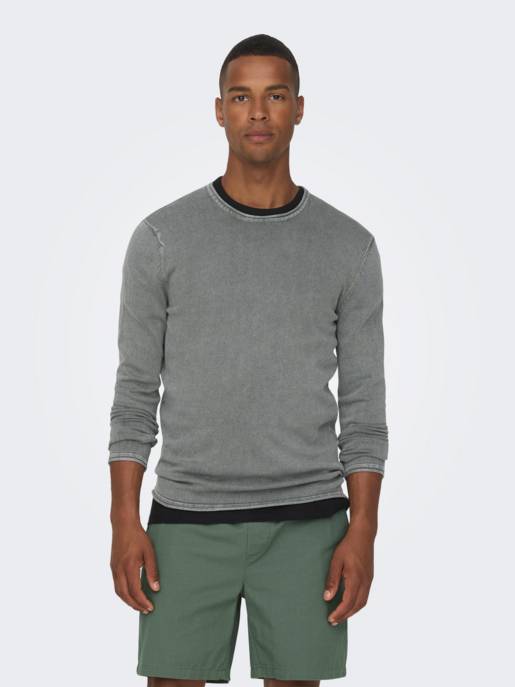 ONLY & SONS ONSGARSON 12 WASH CREW KNIT NOOS