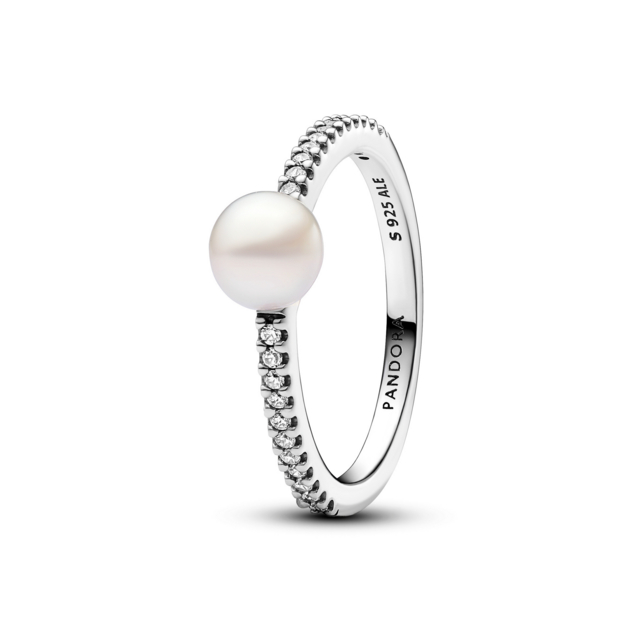 PANDORA Behandelte Süßwasserzuchtperle & Pavé Ring
