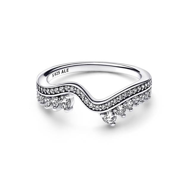 PANDORA Funkelnde Asymmetrische Wellen Ring